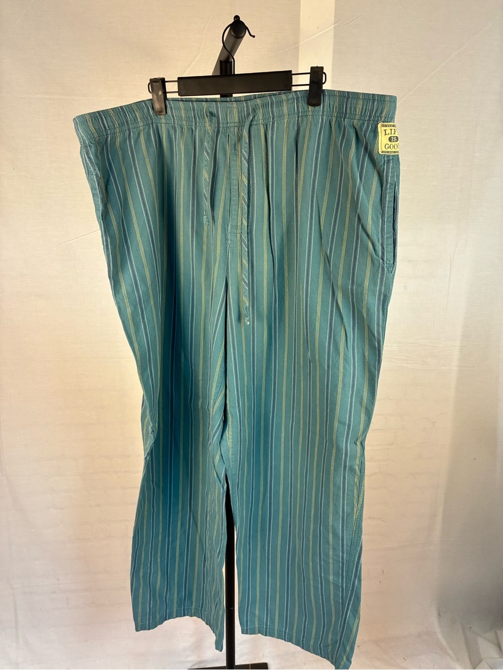 Life Is Good Green Striped Pajama Lounge Pants XXL